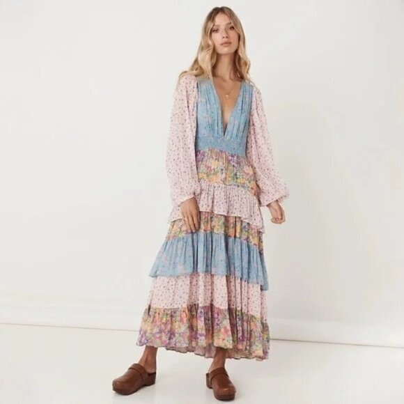 Spell Dolly Ra-Ra Gown in Patchwork Size XS - Picture 1 of 16
